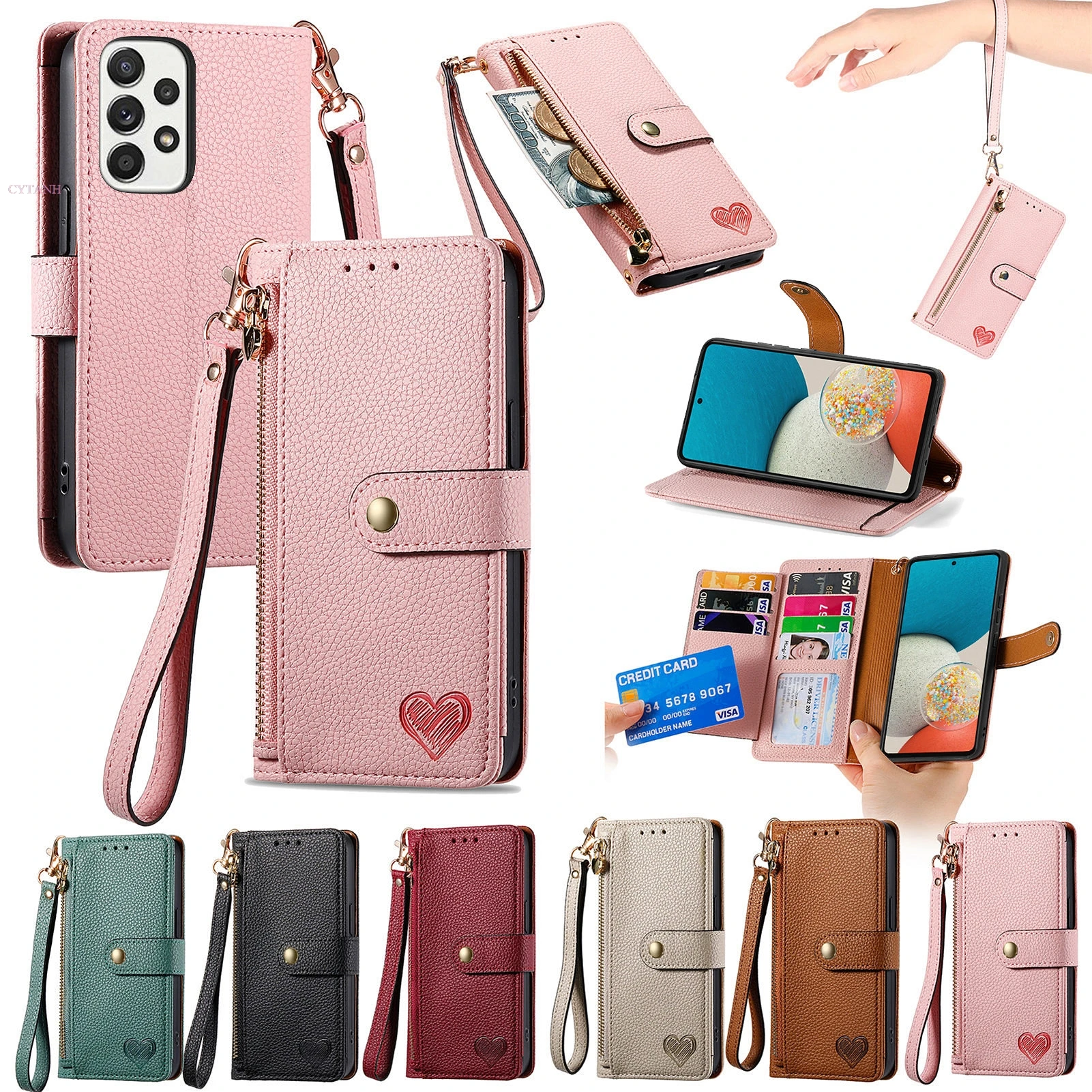 Para XIAOMI Poco X5 Pro C55 C51 12T Pro funda de teléfono moda tarjeta de amor fundas tipo billetera de cuero para MI CIVI3 CIVI 2 3 5G cubierta