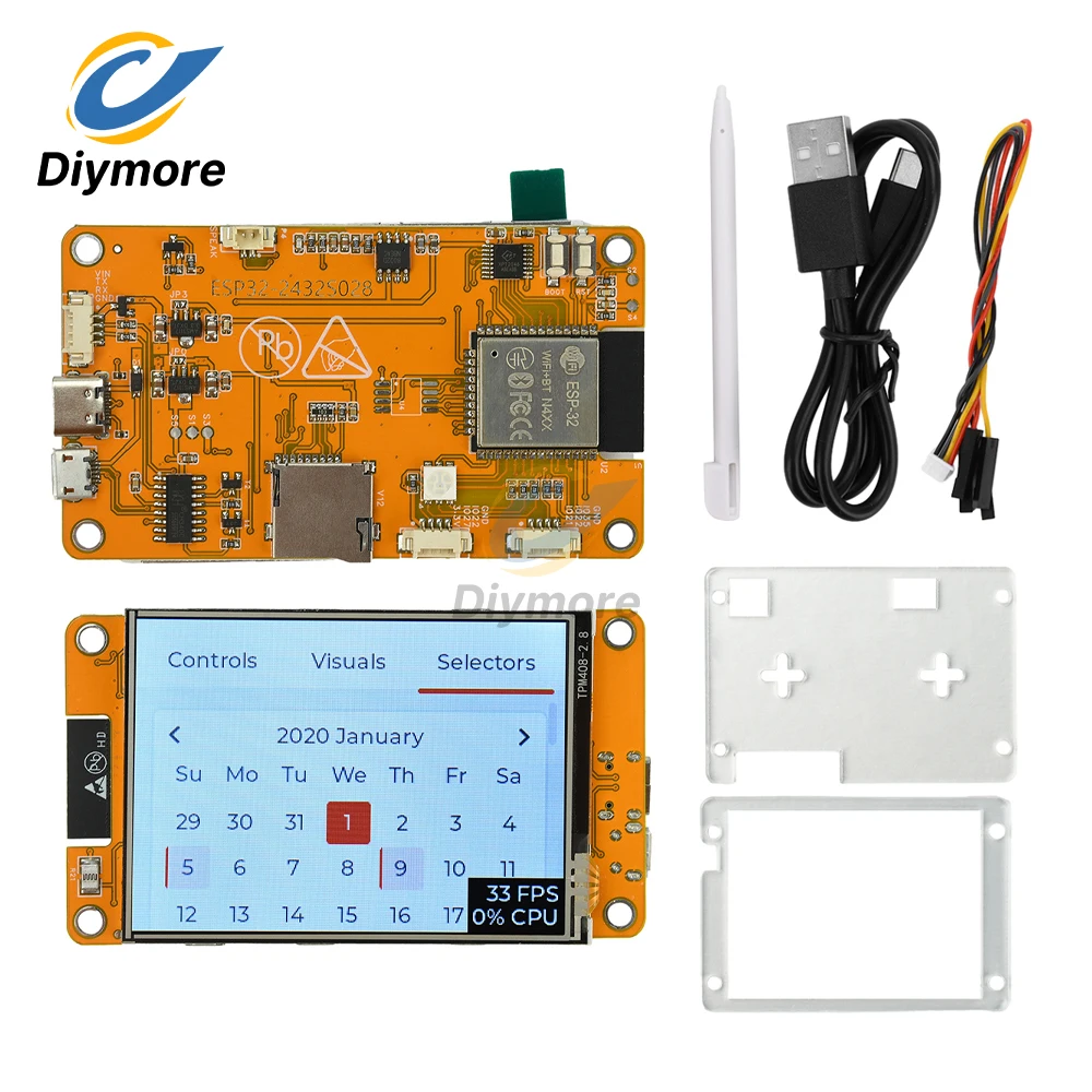 modulo-de-tela-sensivel-ao-toque-de-28-polegadas-st7789-driver-esp32-wifi-bluetooth-placa-de-desenvolvimento-dual-core-cpu-de-32-bits-tipo-c-interface-usb