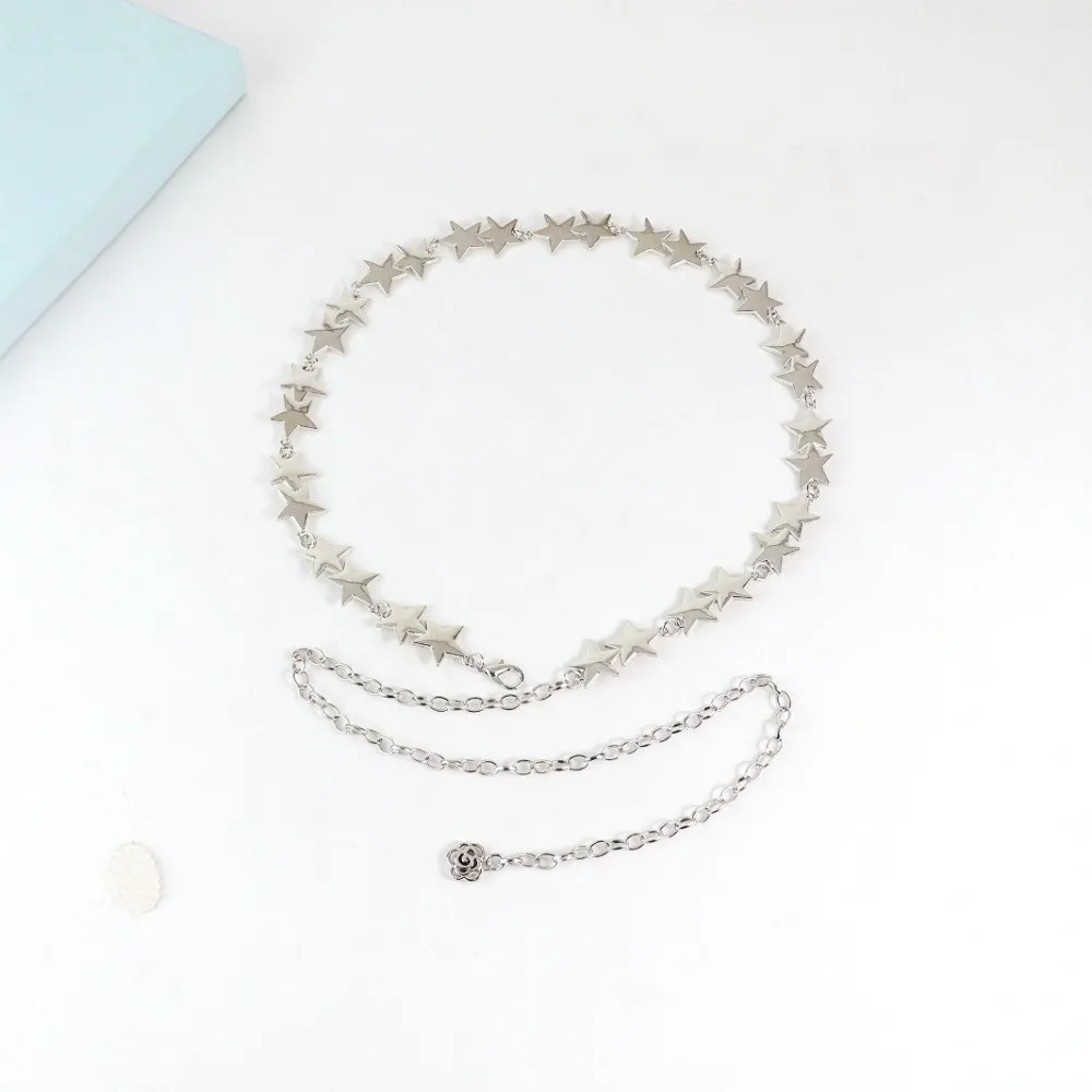 

New Five-pointed Star Waist Chain Metal Vintage Waist Belts Y2K Punk Hip Hop Body Chain Women