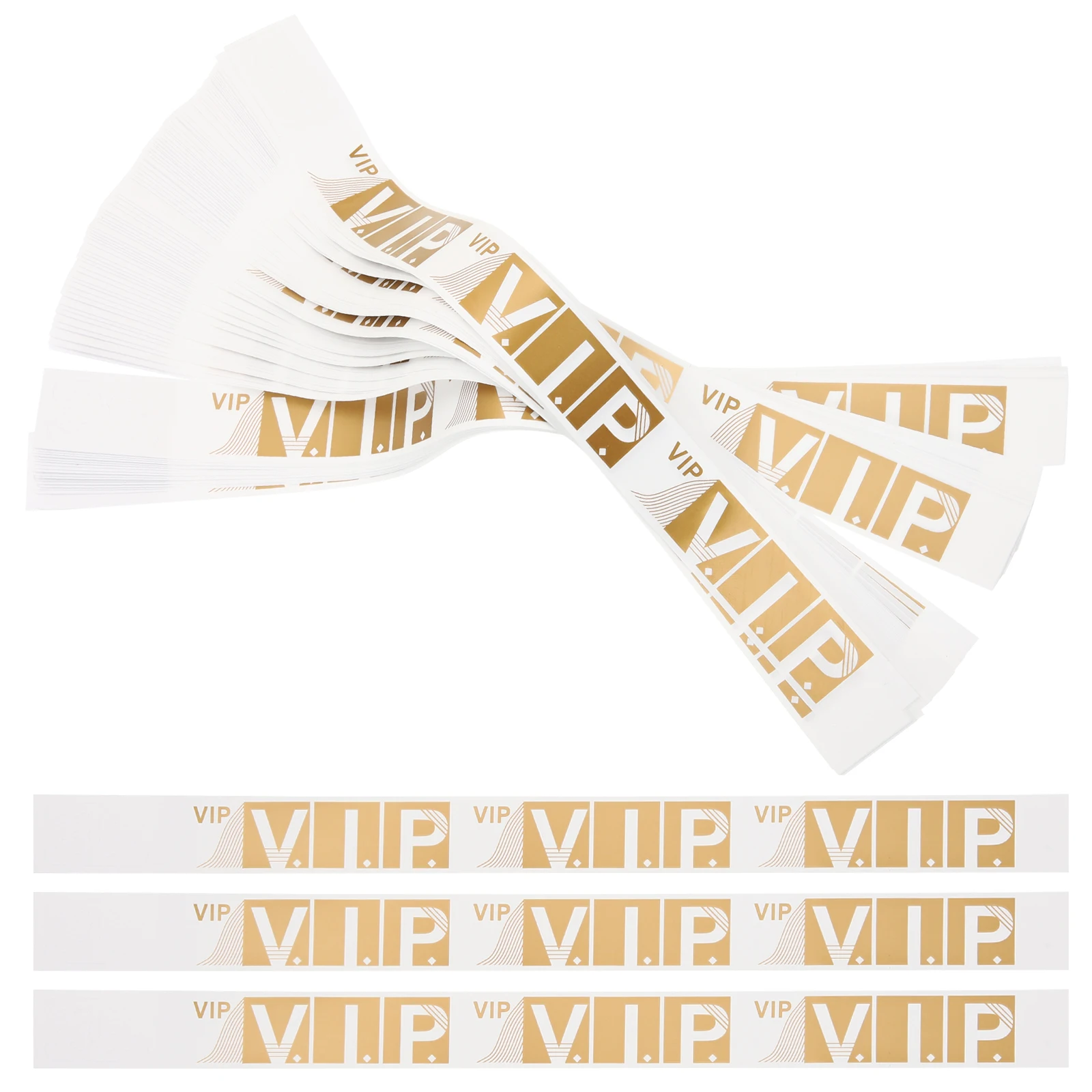 

200pcs Party Synthetic Paper Waterproof Vip Wristbands VIP Golden Bands for Events Concerts Festivals Exhibitions