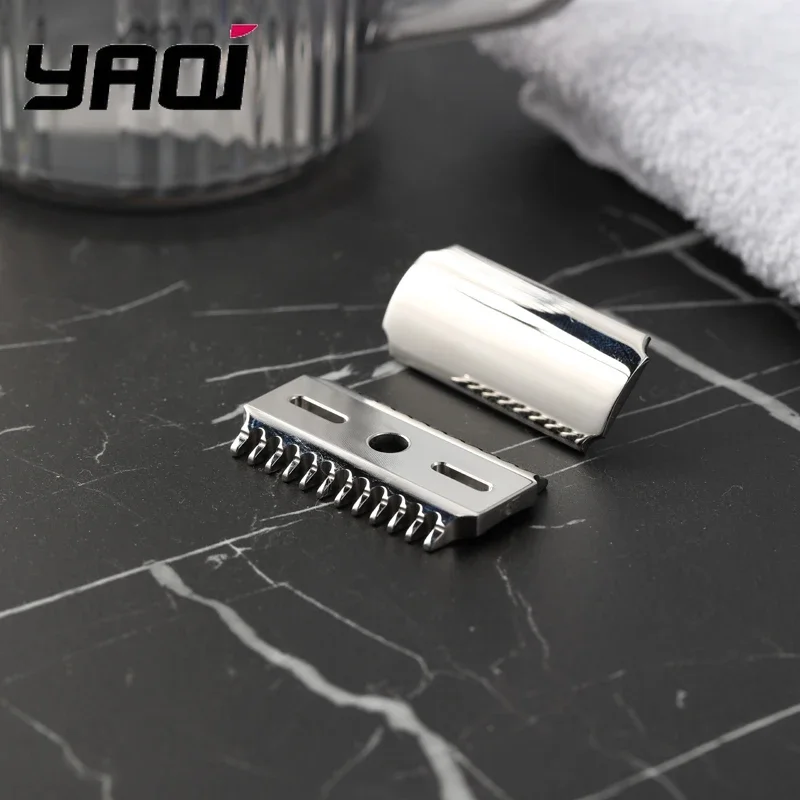 

YAQI Vostok 70OC Safety Razor Head Polished 316 Stainless Steel Dual Comb 0.7mm Blade Gap for Smooth Shaving Experience