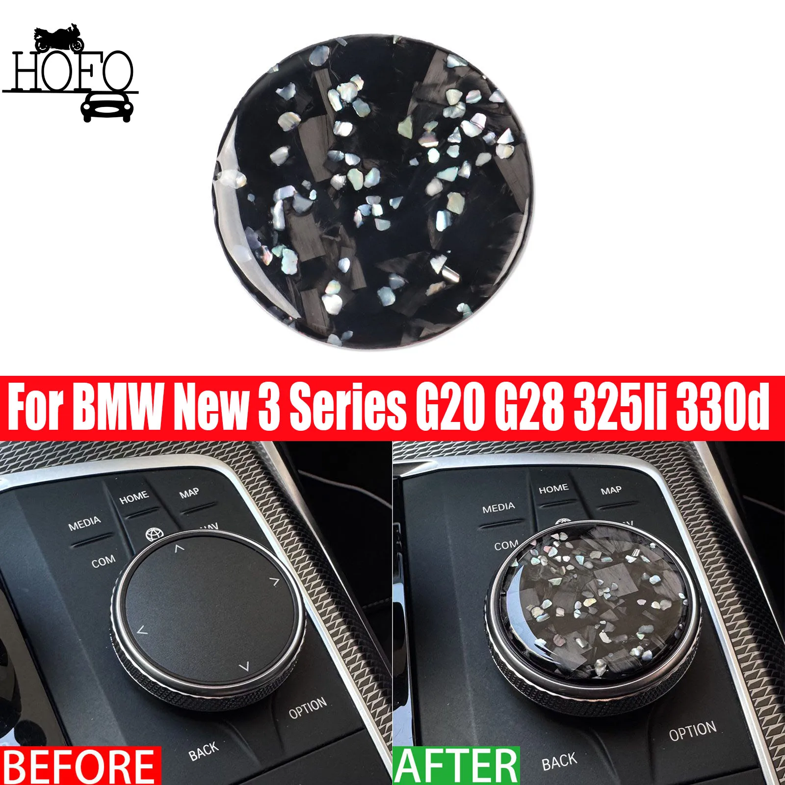 

Carbon Fiber Multimedia Knob Button Cover Trim For BMW New 3 Series G20 G28 325li 330d 335 2019-2024 4 Series M4