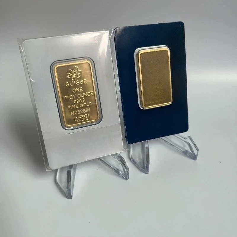 

2025 Christmas one troy ounce golden plated bar Sealed packing brass bar 24k Gold Plated Bullion Ingot Non-magnetic Unique NO.