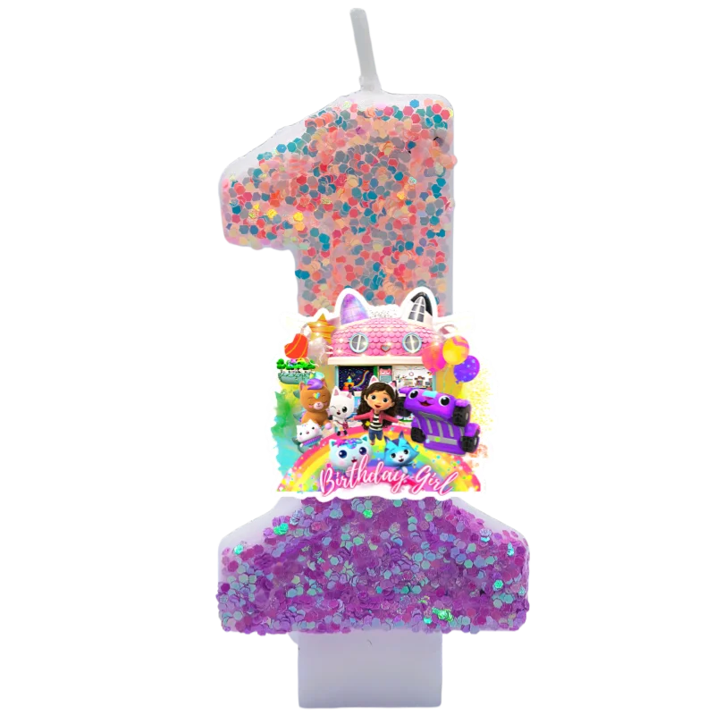 Niedliche Gabbys Dollhouse Nummer 0-9 Anime 3D-Kerze Kindergeburtstag Party Geburtstagstortenkerzen Baby-Shower-Party Geschenke – Detail 1