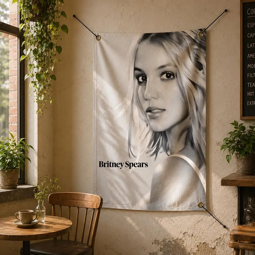 Music Pop Britney Spears Flags Flag Banner Wall Hanging for Bedroom Dorm Room Home Bar Party Indoor Outdoor Wall Decor