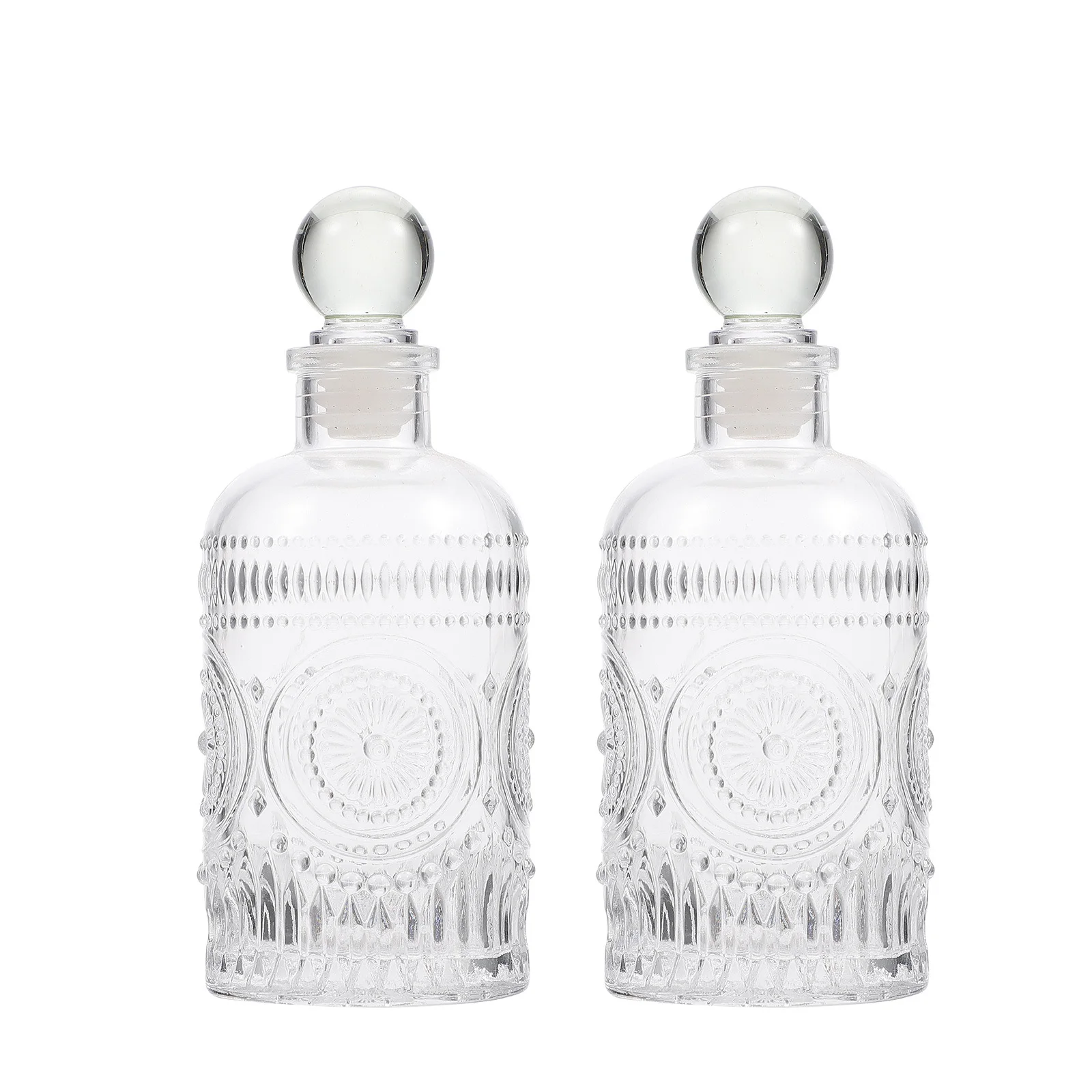 

2Pcs Glass Diffuser Bottles 200ml Refillable Aromatherapy Container Home Living Room Room Decoration Fragrance Release Bottles