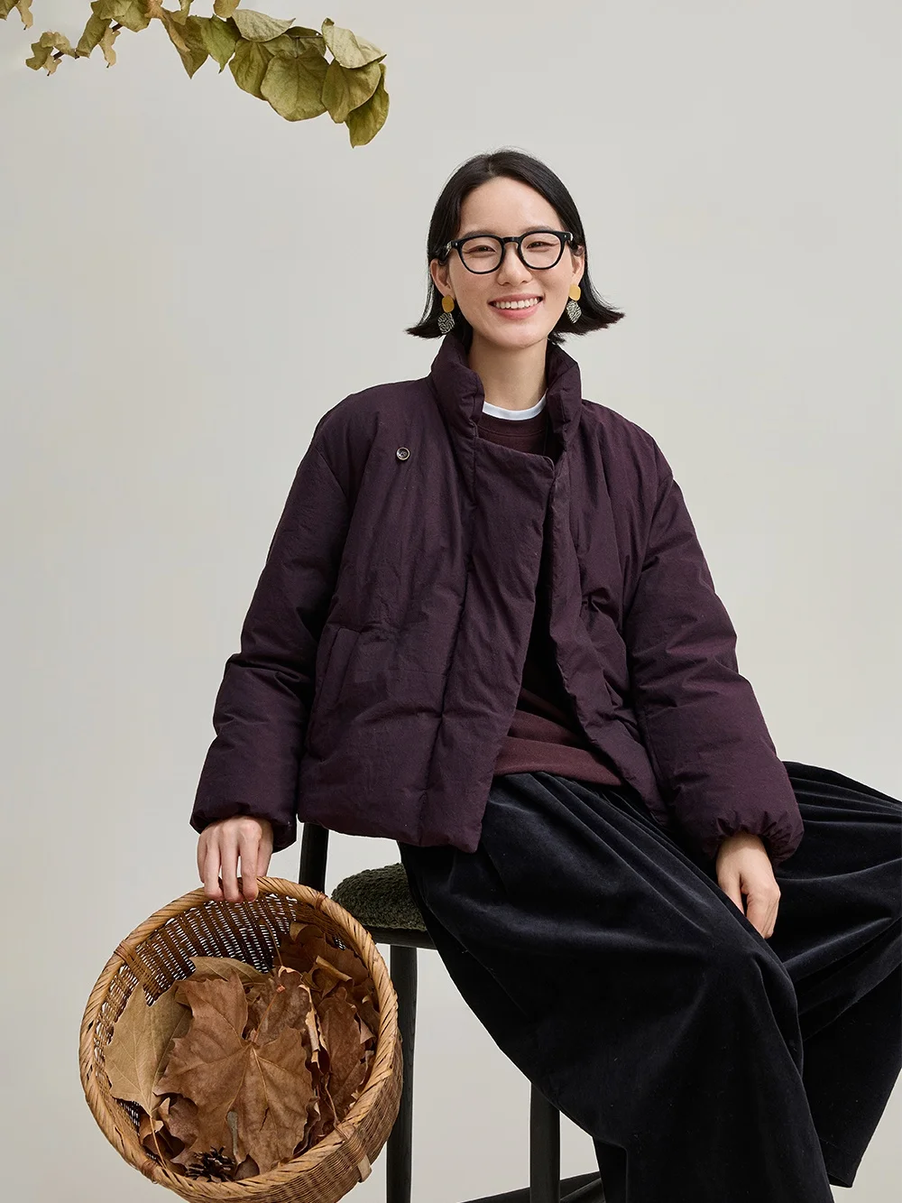 

Mallin Winter 2025 High Densi Color Woven Cotton Du down Jaet Stand Collar Button Plaet Overlap Ladies Puffer Coat