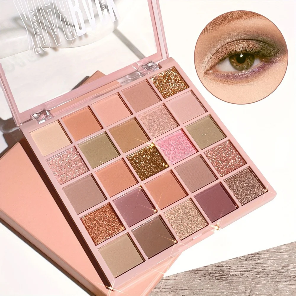 25-Color Eyeshadow Palette — Matte & Glitter, Waterproof, Long-Lasting, Easy Apply, Multi-Look for Daily & Party, Halloween