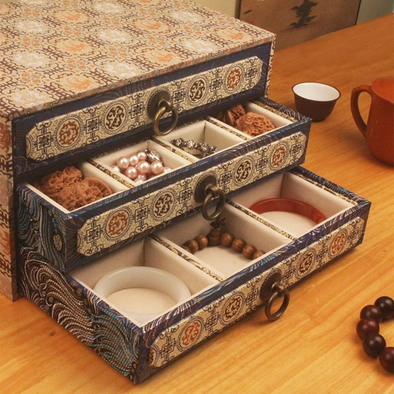 الراقية صندوق عرض المجوهرات، صناديق تخزين المجوهرات، حافظات منظم حلية كلاسيكية، حافظة عرض سوار متعددة الطبقات #3