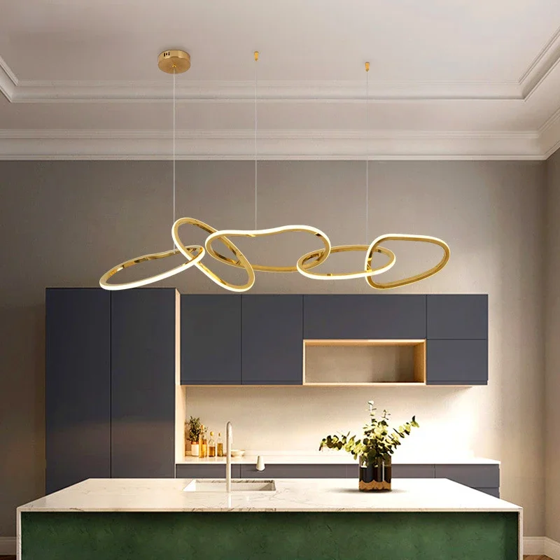 

Nordic Minimalist Ring Round Led Pendant Lights for Living Dining Table Room Kitchen Island Home Design Hanging Light Fixture