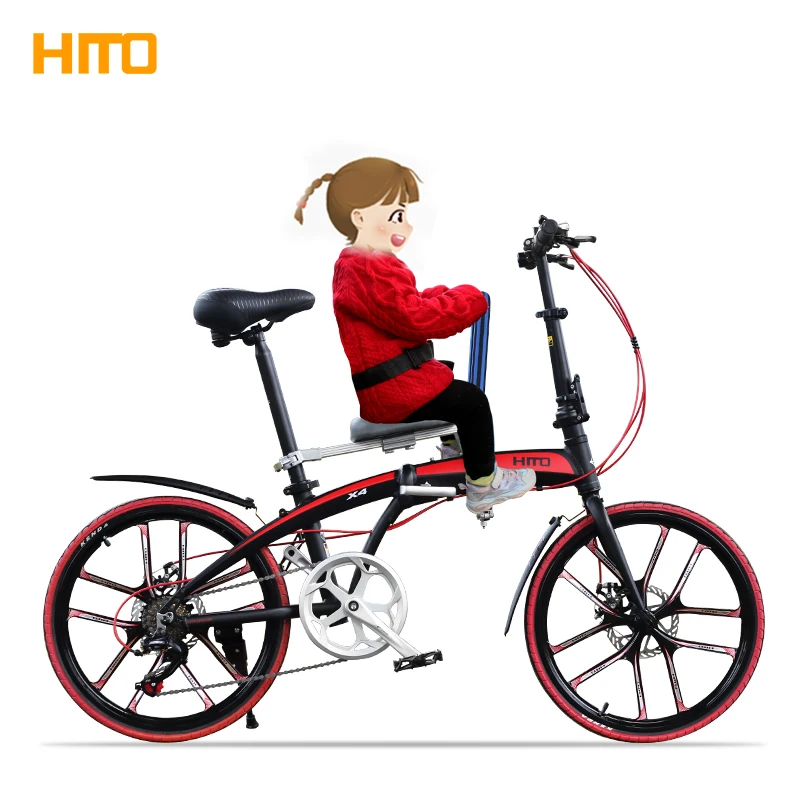 Foldable Bicycle Front Seat for Children, Universal U-Shaped, Adjustable, Padded Cushion, Aluminum Alloy, Folding, Fast