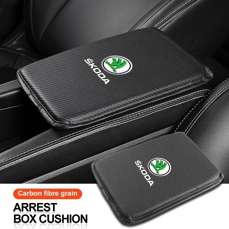 Car Armrest Mats Arm Rest Cushion Interior Accessories For Skoda Octavia 1 2 3 A4 A5 A7 A8 MK1 MK2 Kodiaq Superb 3 Karoq