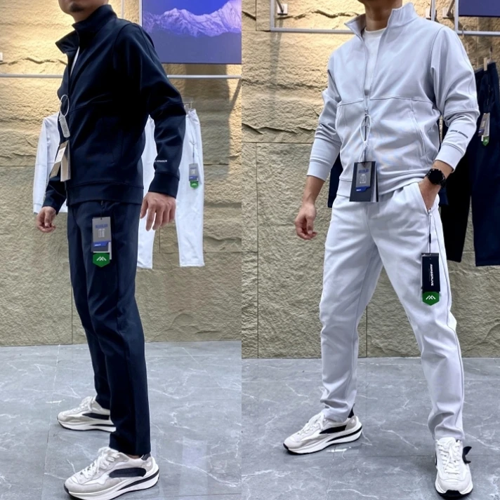 

Leavo Johnson Spring High-End Simple Spor Casual Jaet Pants Set Youth ular Stand Fit Long Sve Stand Collar
