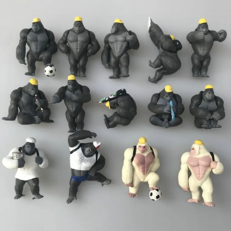 QUALIA Gashapon Gorilla Kindergarten Breaktime Activity Animal Gachapon Toy Model Figures Collection Table Ornament Kids Gift