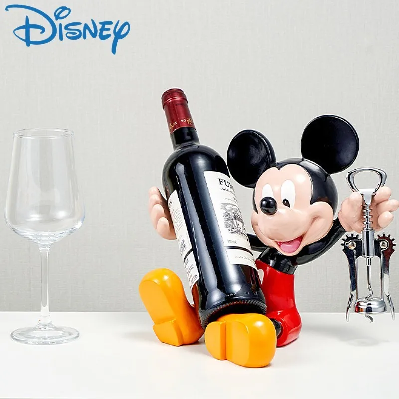 

Disney Kawaii Mickey Mouse Statue Wine Rack Anime Cartoon Figure Resin Sculpture Trendy Room Decor Ornament Day Christmas Gift