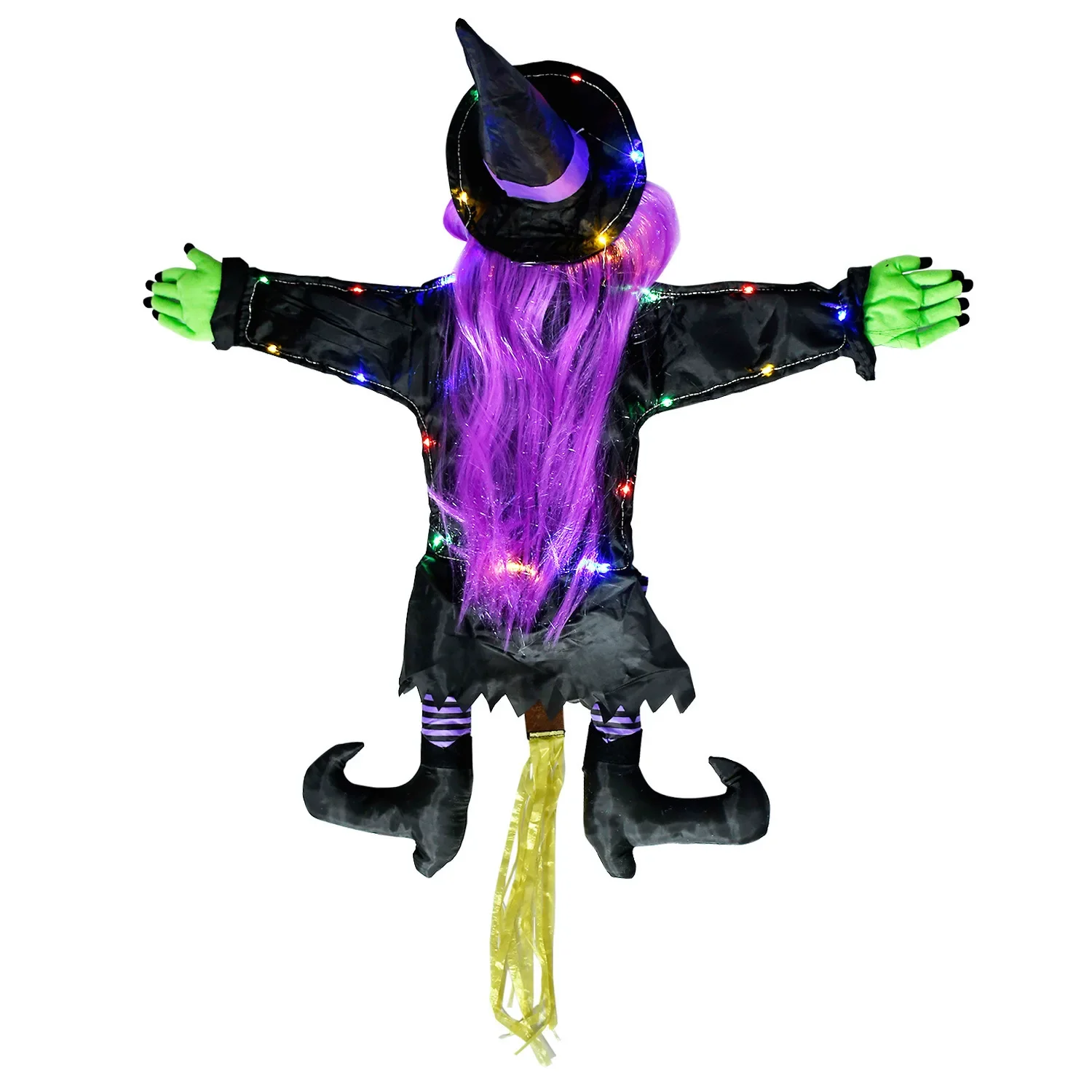 Bruja LED que coloca en el árbol Decoración de Halloween Accesorio de bruja colgante iluminado para exhibiciones interiores/exteriores