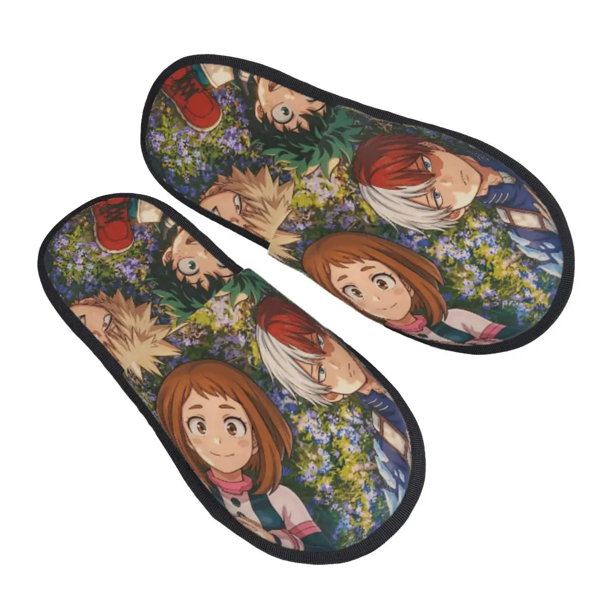My Hero Academias Indoor Slippers with Memory Foam Slipper Gift for Women Men House Shoes with Anti-Skid Sole
