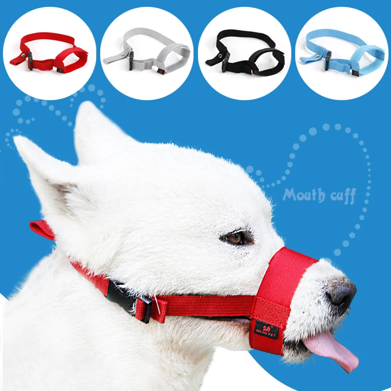 Adjusting Straps Mask for Small Dogs Soft Nylon Dog Muzzle Adjustable Anti-biting Breathable Stop Barking Mouth Cover Dog Supply