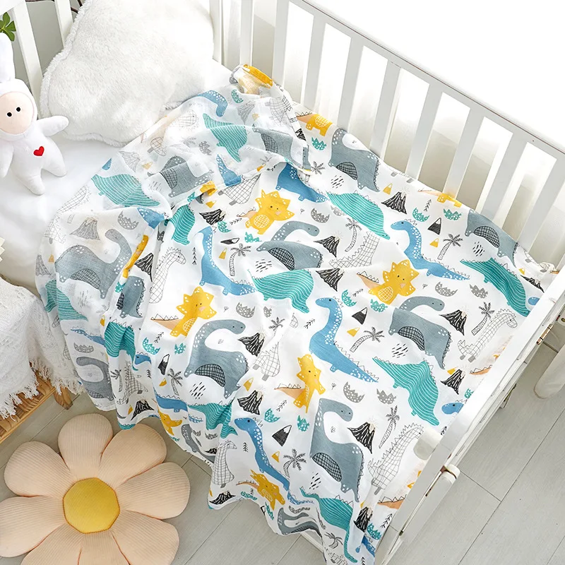 Newborn Baby Blanket Bamboo Cotton Swaddling Wrap Soft Thin Bedding Bath Towel 2 Layer Gauze Stroller Blankets