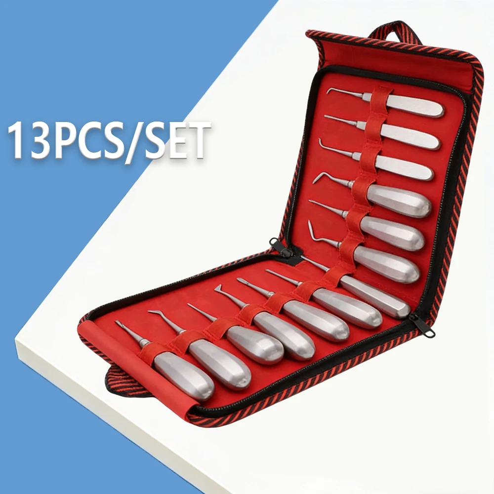 

Dental Tooth Extraction Kit with Elevators Apical Root Elevator Stainless Steel Minimally Invasive Forceps Tools for Dentists