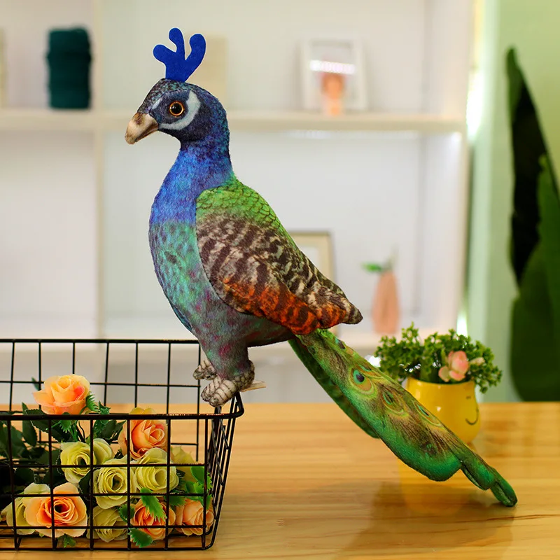 Neue Simulation Pfau gefüllt lebensechte helle Farbe Wildtier Home Decor Geschenke für Kinder