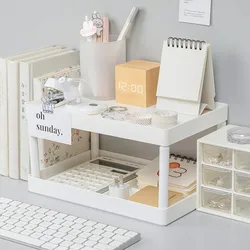 Ins Style File Shelf Stationery Organizer Miscellaneous Double Storage Rack Office Desk Organizer