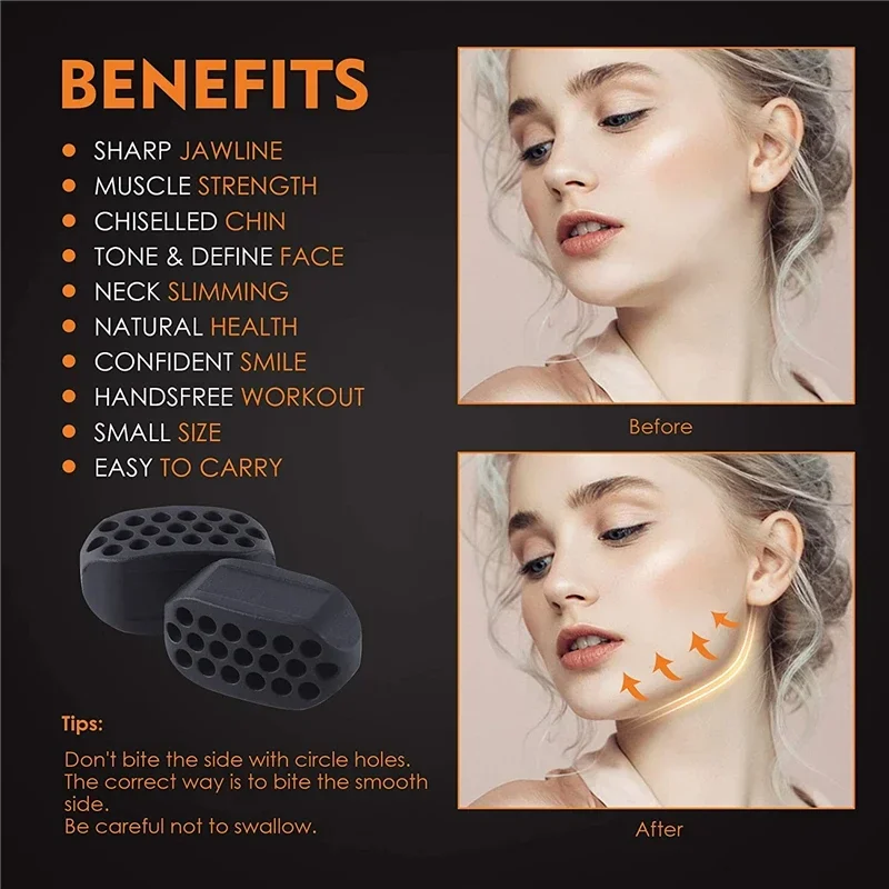 JawLine Exerciser Ball Fitness Face Facial pop n go Mouth Jawline Jaw Exerciser Muscl Chew Ball Chew Bite Breaker Training Body