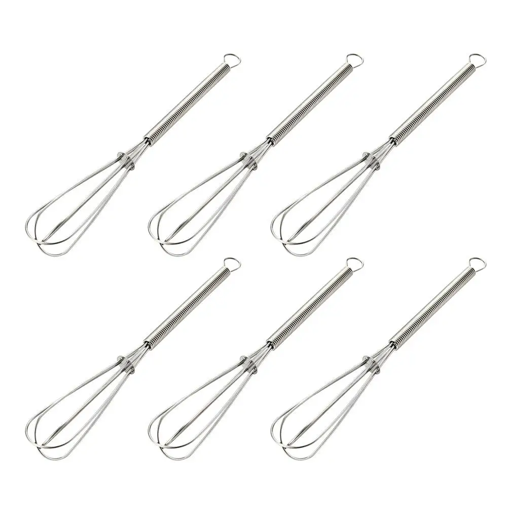 

6 Pcs Kitchen Hand Mixer Kitchen Tools Stainless Steel Eggbeater Hand Mixer Mini Size Eggbeater Baking Pan