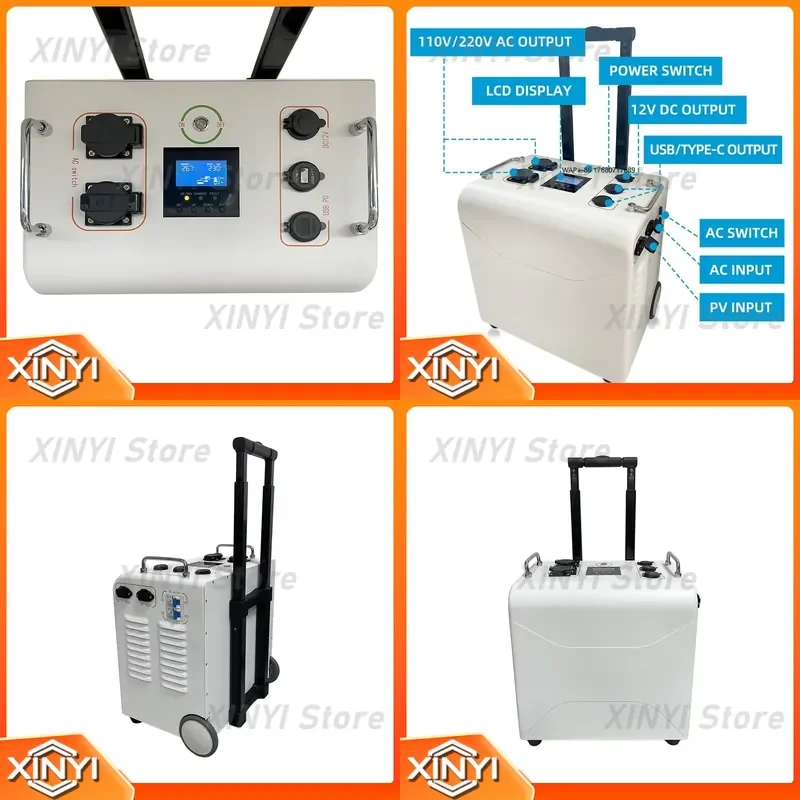 Portable Solar Generator for Off-Grid Use 3000W Output 4000Wh Battery All-in-One System