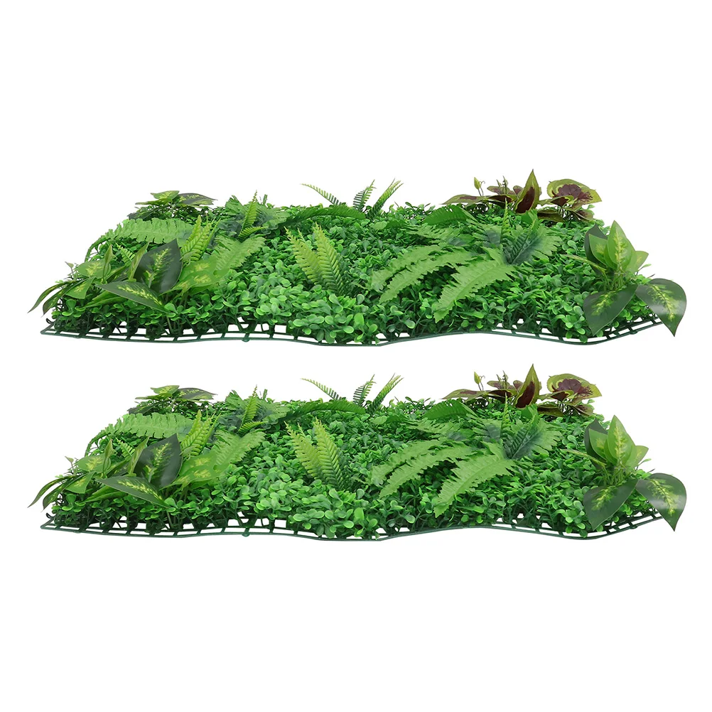 

2pcs Artificial Plants Panels Lifelike Fake Greenery Wall Fence Screening Outdoor Indoor Garden Wedding Decoration Panel