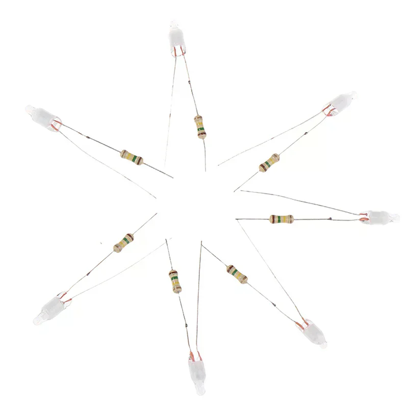 20PCS Green Indicator Neon Light Sign F4 Neonlight With Resistor 4*10mm Glow Lamp Accessories