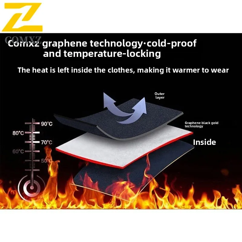 الرجال الجرافين معطف الشتاء الحرارية اصطف مقنعين سترة منفوخة يندبروف مقاوم للماء انفصال الفراء طوق سميكة سترة في الهواء الطلق #5