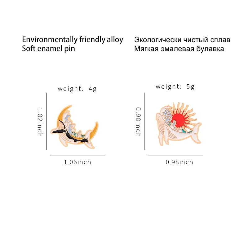 Эмалированная булавка в виде морского Кита, значки с голубыми мультяшными животными, металлическая женская брошь, ювелирные аксессуары, булавки на одежду, сумку, лацкан, подарок