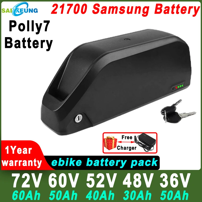 

48V 52V 60V 72V 20 30ah 40 50 60ah Hailong Battery Bafang Bateria Para Bike Eletrica Ebike Akku Batterie 21700 Lithiumbatterij