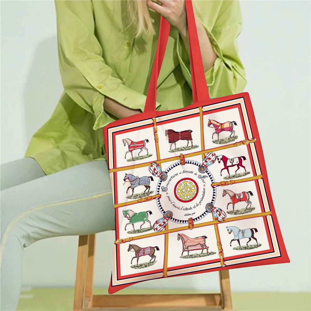 

Многофункциональная роскошная японская корейская стильная клетчатая студенческая сумка на плечо с десятью войнами, большая вместительная холщовая сумка-тоут