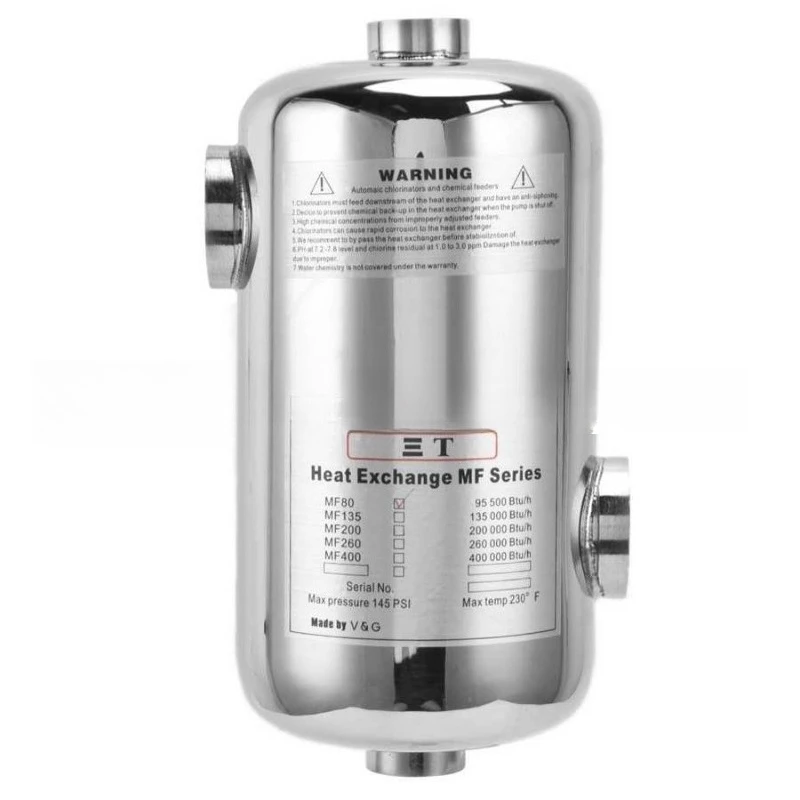 3T Hot and Cold Water Exchanger Swimming Pool Stainless Steel Heat Exchanger Swimming Pool Equipment Tubular Heat Exchanger