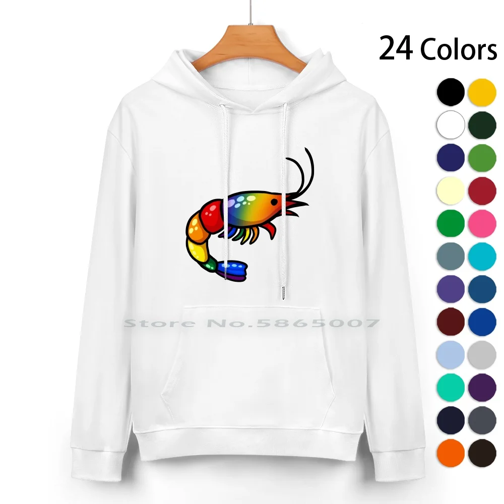 

Gay Pride Shrimp Pure Cotton Hoodie Sweater 24 Colors Gay Lgbtq Pride Shrimp Animal 100% Cotton Hooded Sweatshirt For Women Men