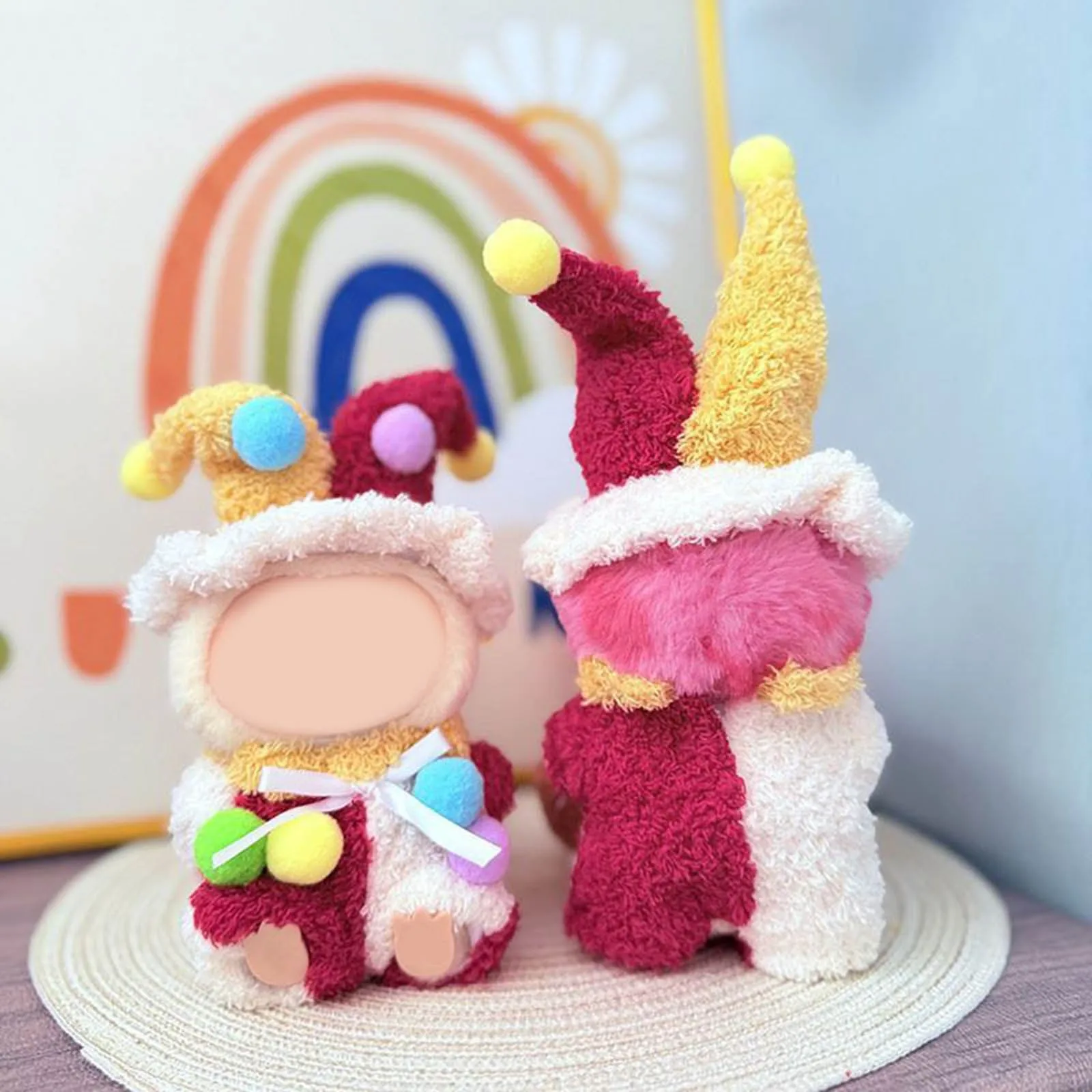 

﻿ Костюм для Labubu V1 V2, полосатый комбинезон, цирковой вечерние бальный комплект клоуна, одежда в подарок, мини-кукольная одежда, аксессуары для наряда ﻿