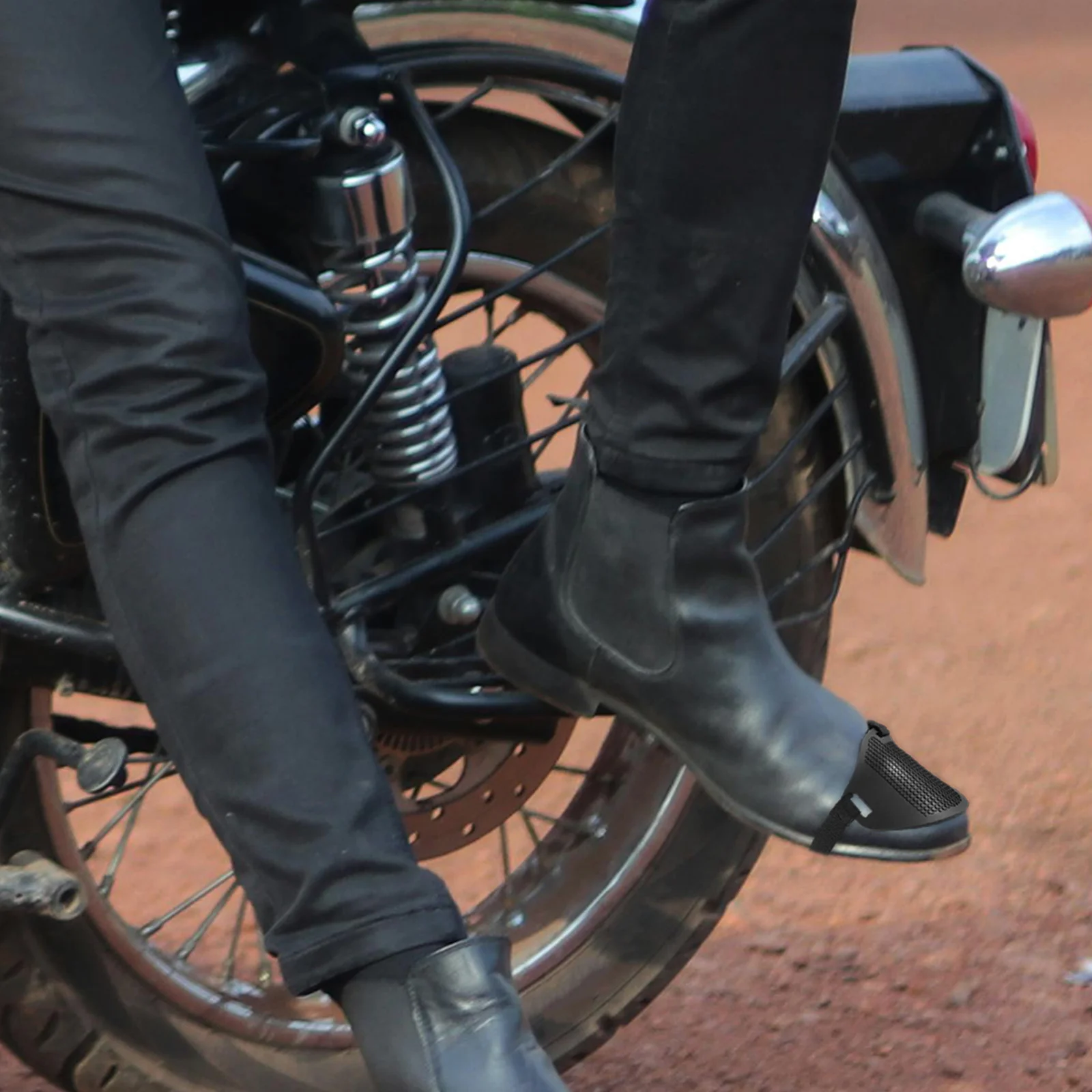 Pelindung Sepatu Pengganti Tuas Persneling Motor, Pelindung Jari Kaki dengan Penutup Hook Loop yang Dapat Disesuaikan untuk Perlengkapan Pelindung Motor