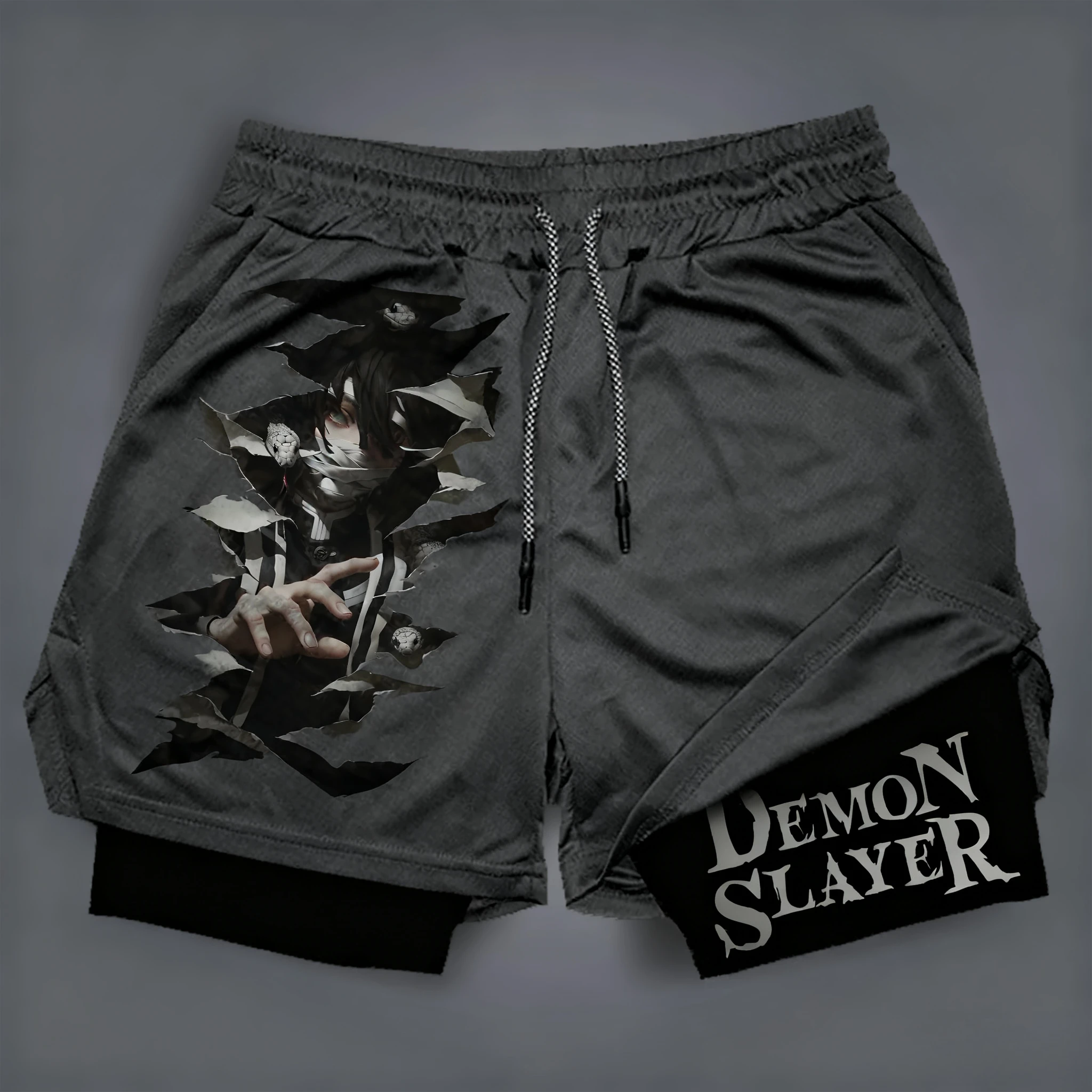 

Bandai Demon Slayer Anime Men's Double-layer Shorts 2026 Summer American Sports Cycling Loose, Breathable and Fashionable Shorts