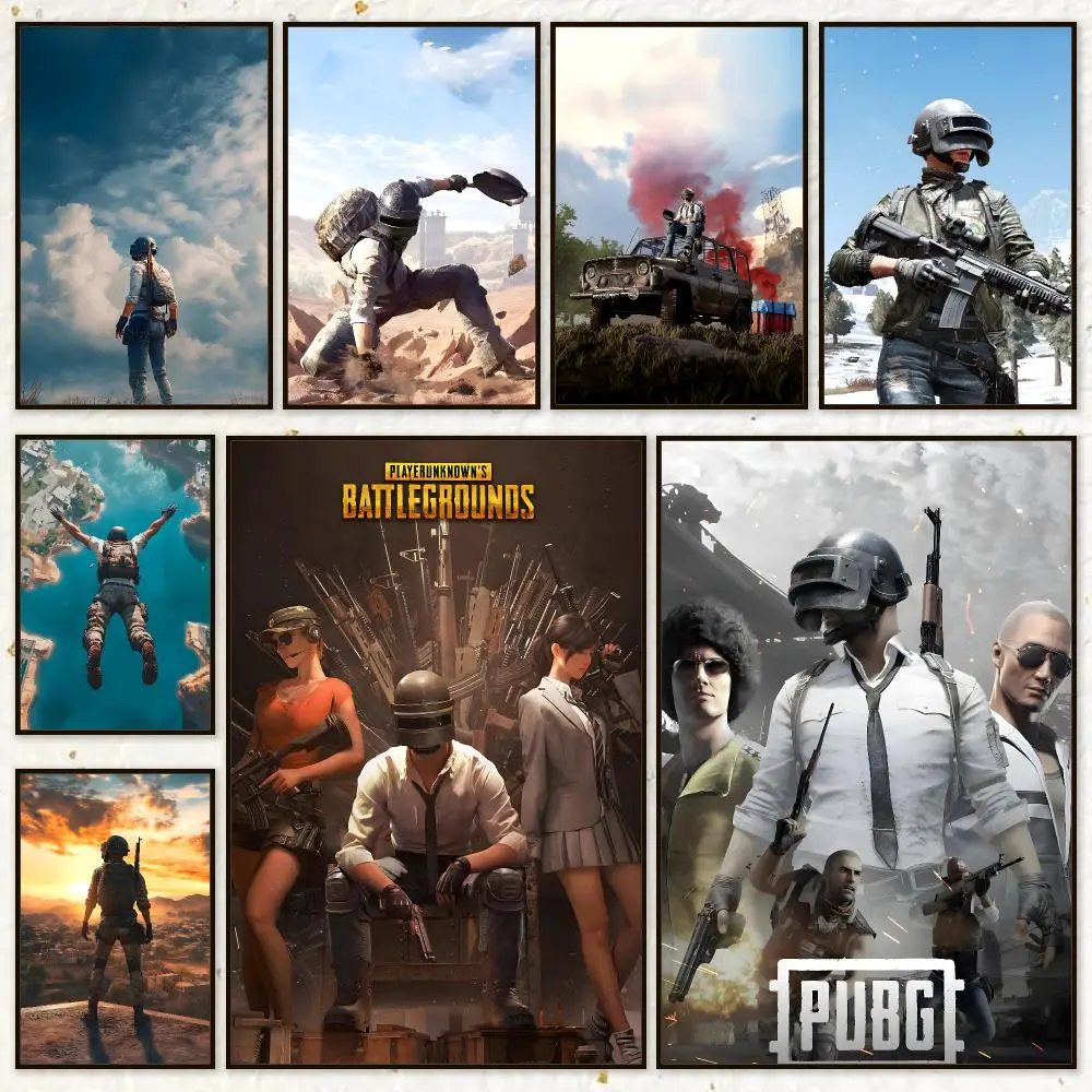 Game Action PUBG Battlegrounds Poster HD Waterproof Wall Art Posters Self Adhesive Bedroom Living Room Home Decor Gift