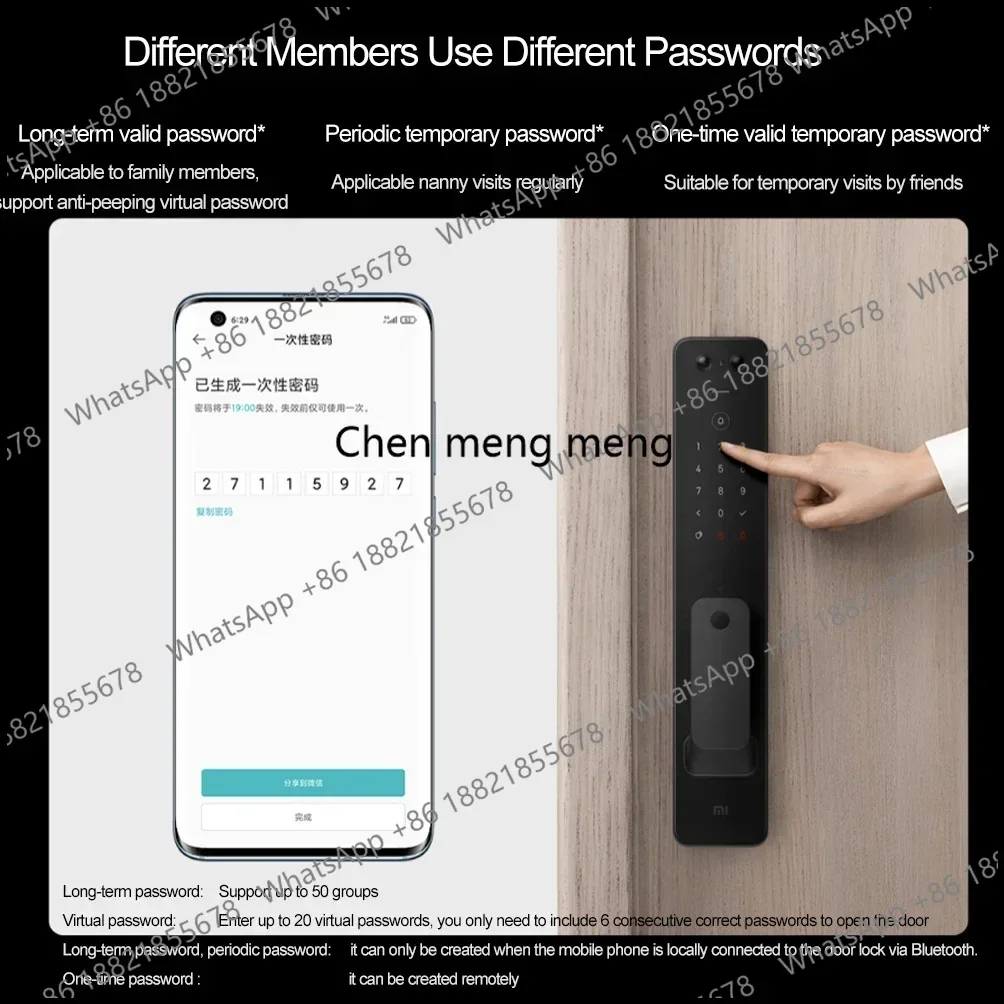 Automatic Smart Door Lock Pro Biometric Fingerprint NFC Bluetooth Security Unlock with Camera Work with Homekit & Mi Home