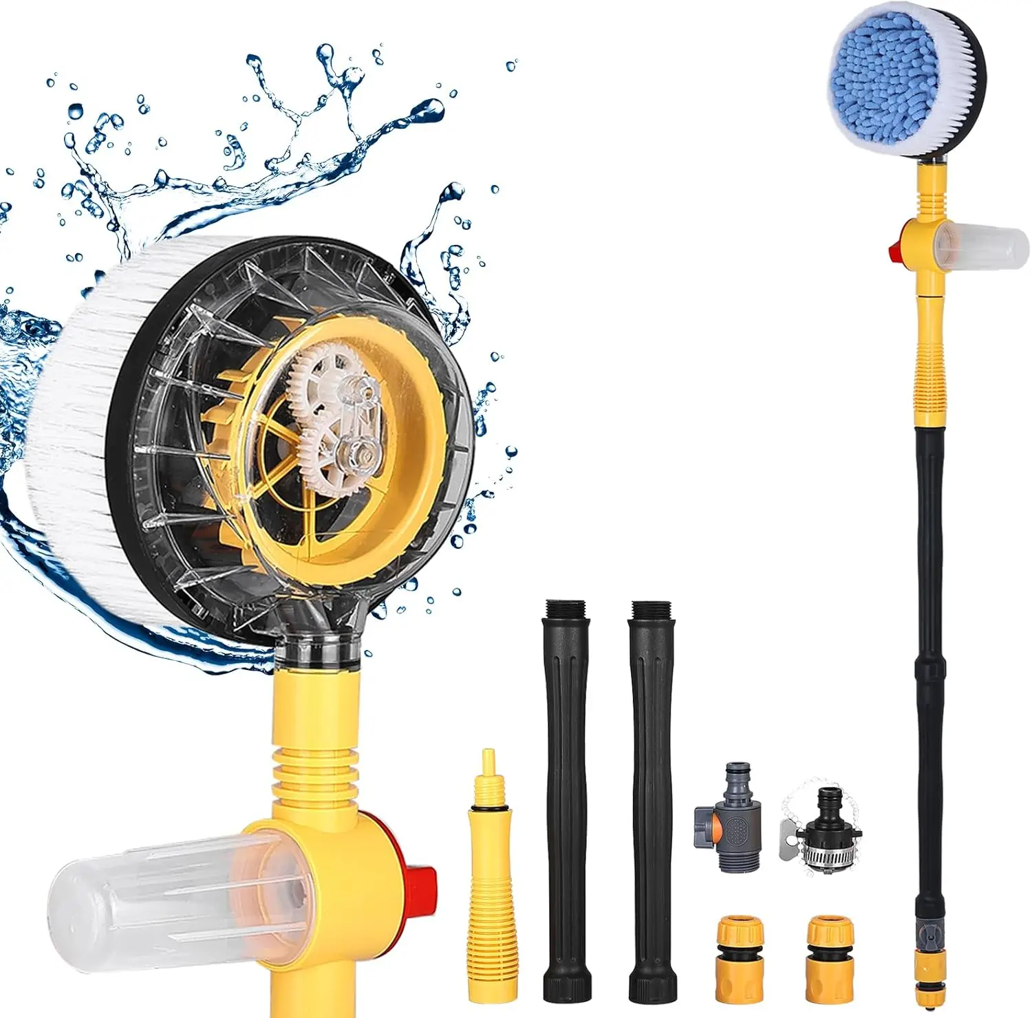 For Car Garden Sprinkling Tool 360 Degree Wash Brush Mop Cleaning Kit Quick Connect Microfiber High Pressure Washer