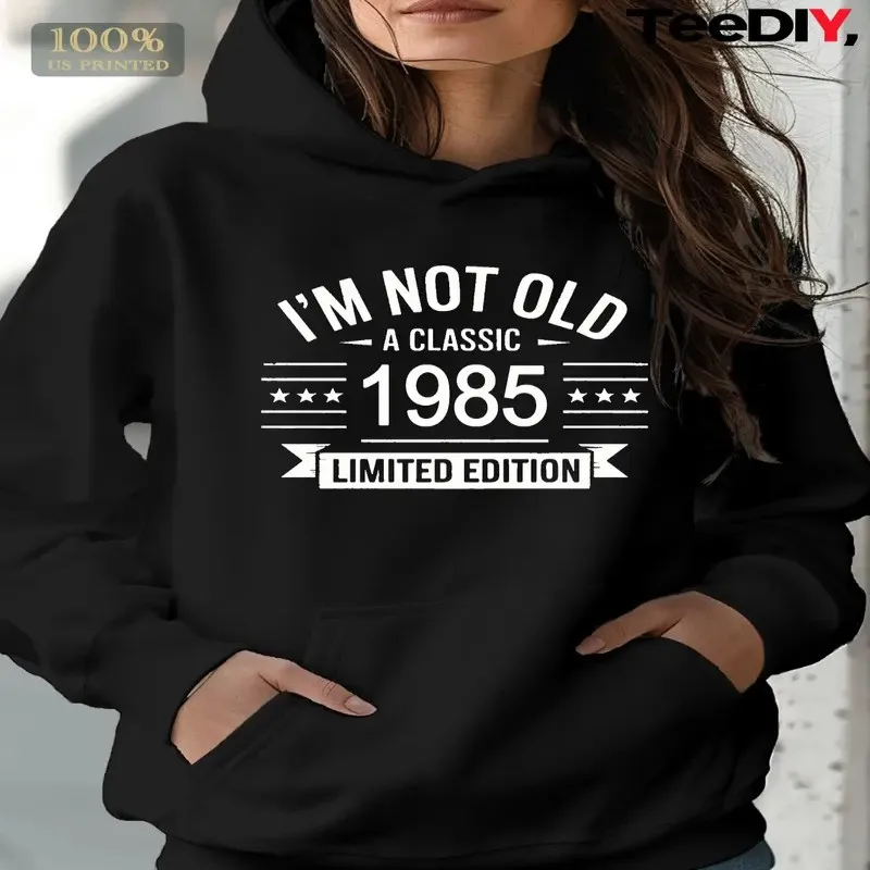 

Зима-Осень, женский свитшот, одежда больших размеров, женский винтажный топ больших размеров 1985, ограниченная серия, модный топ из чистого хлопка