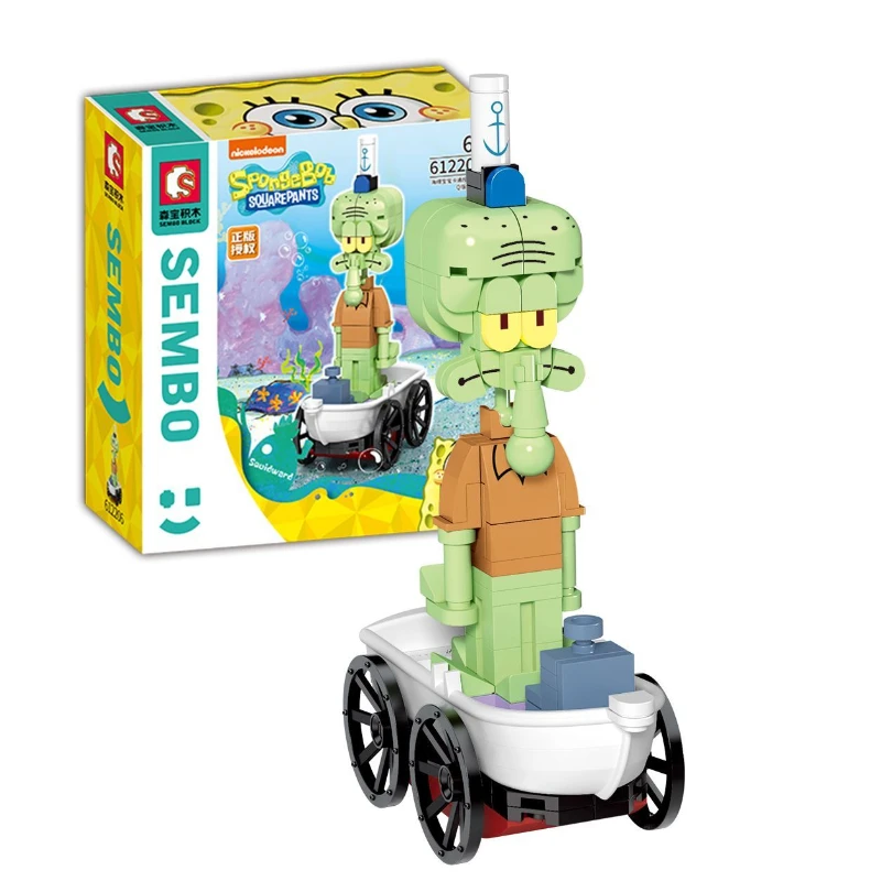 SEMBO BLOK Spongebob Squarepant Familieportret Kleine korrel Kawaii Puzzel Assemblage Bouwstenen Kinderen Verjaardagscadeau Speelgoed