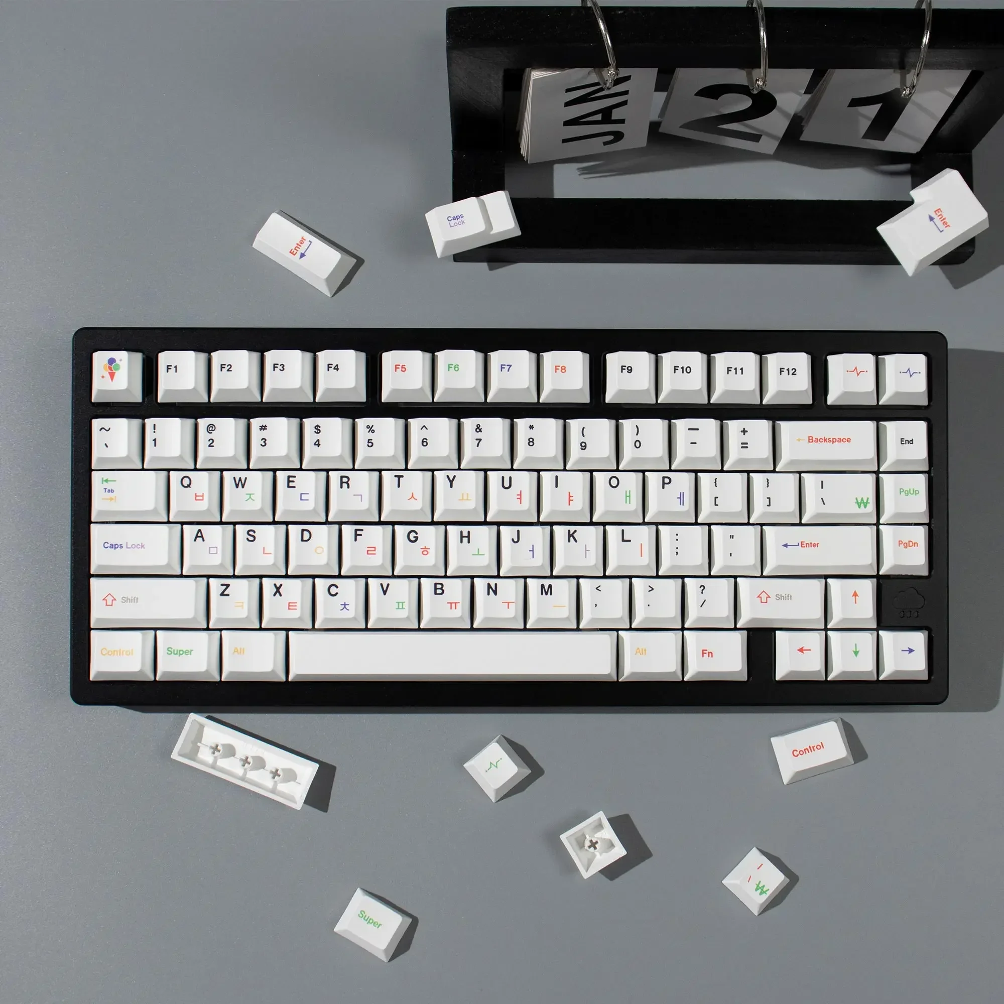 Imagem -05 - Alice-keycaps Coreanos para Teclado Mecânico Keycaps Coreanos Perfil Cereja Pbt Perfil Chave Interruptor mx Ansi Chave Iso