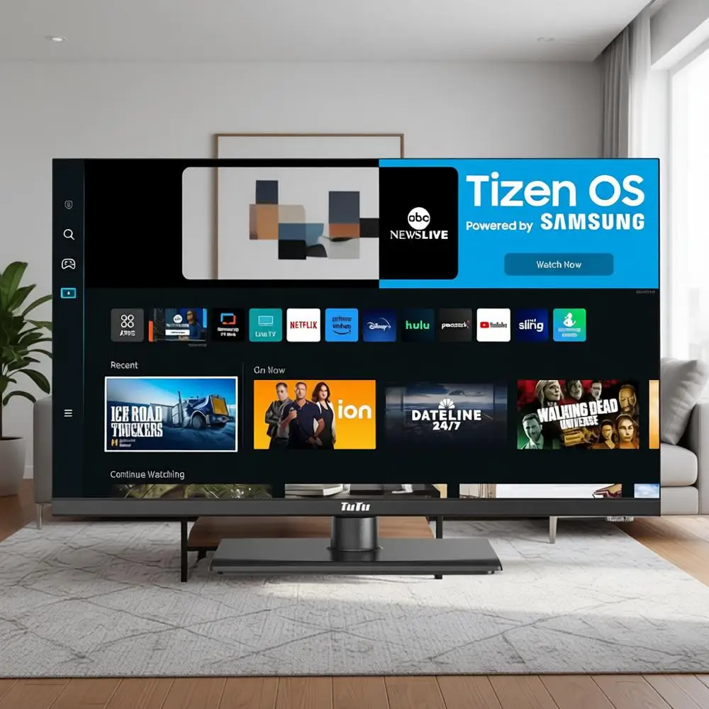 

25 Inch HD Smart TV, Tizen OS, 1080p Full HD, Central Stand, TV Plus, Netflix, Gaming Hub, HDR, Dolby Audio