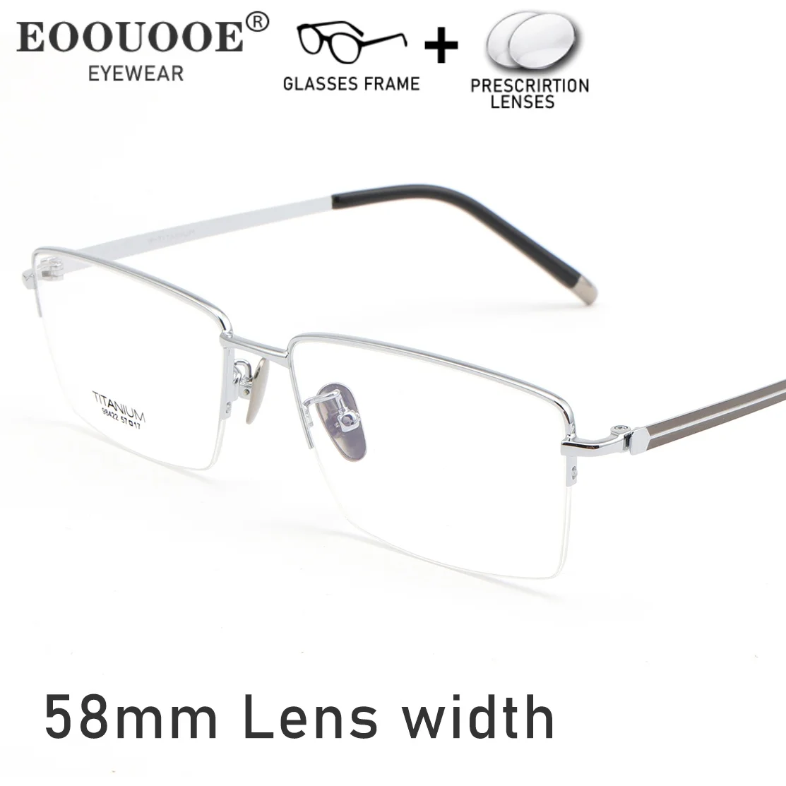 

58mm Width Men's Titanium Optical Glasses Prescription With Myopia Hyperopia Progressive UV Lenses Eyewear reading glasses man