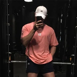 Men Short sleeve Cotton T-shirt men Brand Sports t shirt Fitness Bodybuilding loose Running t shirt Male Summer Training tops