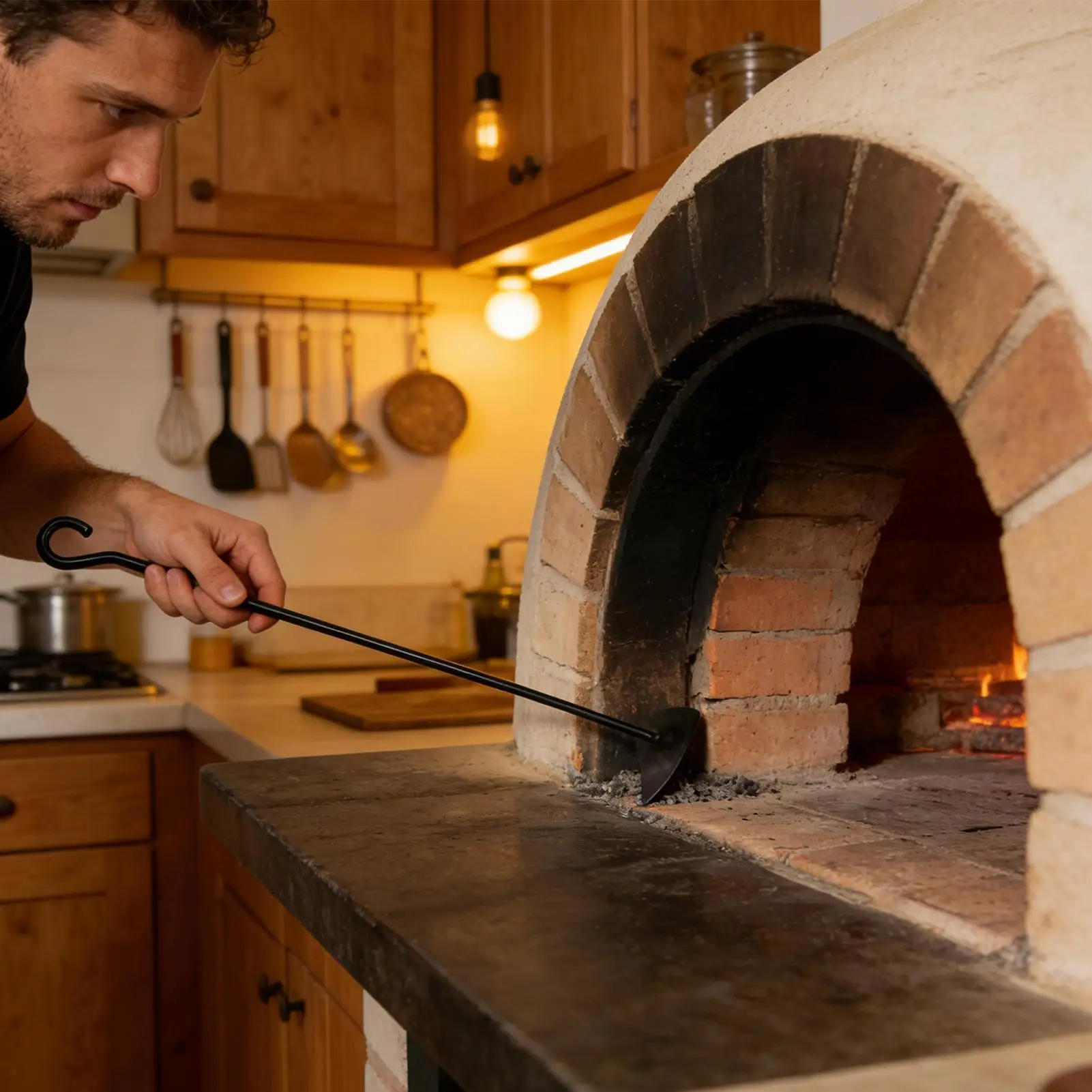 مجرفة الفحم الثقيلة مغرفة أداة فرن الرماد أشعل النار أدوات تنظيف لفرن موقد في الهواء الطلق شواء الخشب الموقد الشواء #1